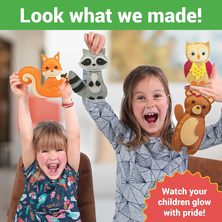 Sewing Kit for Kids, Fun and Educational Animal Craft Set for Boys and Girls Age 7-12, Sew Your Own Felt Animals Craft Kit for Beginners, 165 Piece Set