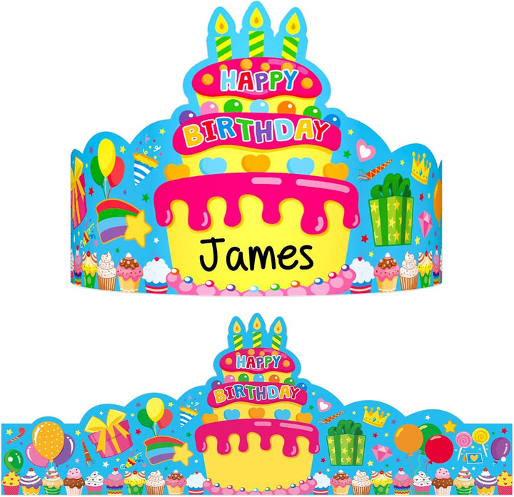 36 Pack Birthday Crowns for Kids Colorful Paper Party Hats Birthday Crown Set for Teachers Students Classroom
