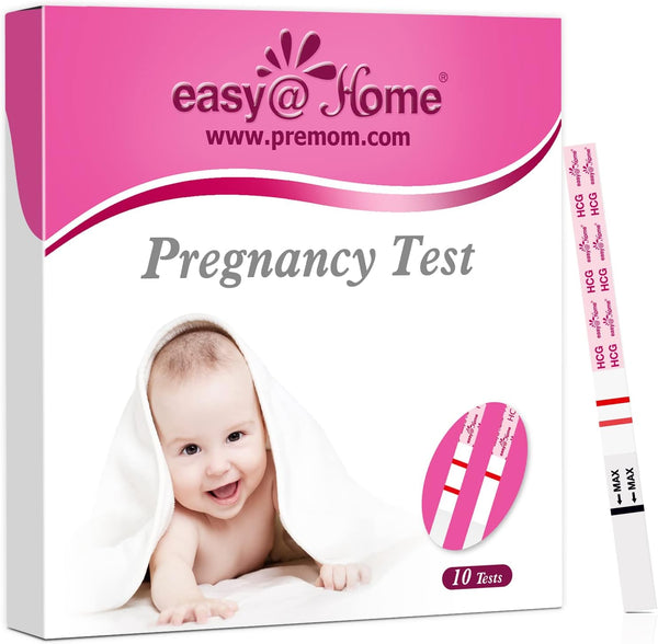 Pregnancy Test Strips Kit: 10 Pack Hcg Test Strips - Early Detection Home Pregnancy Strips Bulk