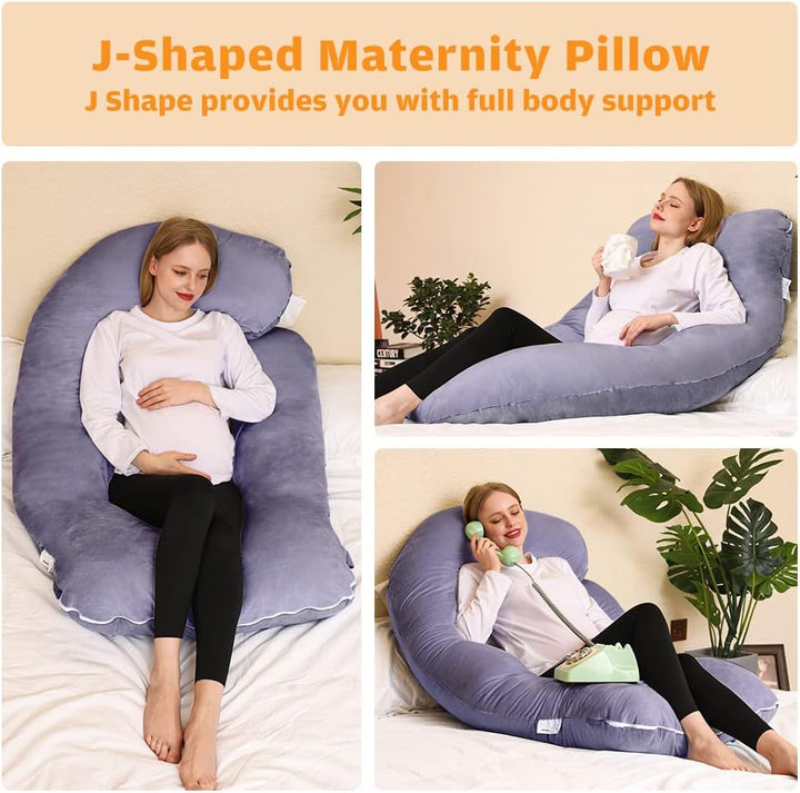 Pregnancy Pillow, U Shaped Full Body Maternity Pillow 58 Inch, Pregnant Women Must Haves Pregnancy Pillows for Sleeping with Removable Cover
