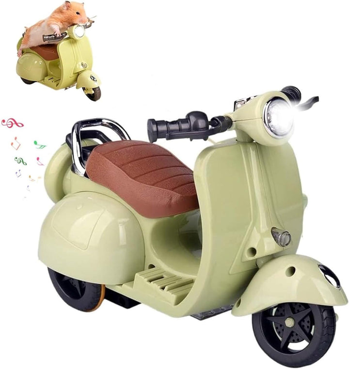 Mini Electric Doll Scooter Vehicles Toy Available Funny Doll Accessory with Music & Lights Could Rotate 360° Cute Plastic Scooter Toy Ornaments(Battery Not Included) (Blue)