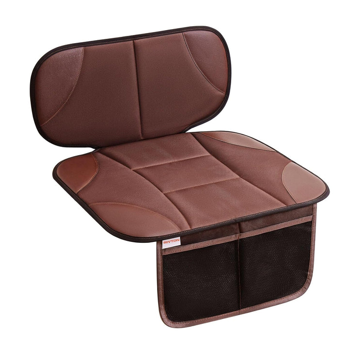 Car Seat Protector for Kids, Anti-Slip Design, Thick Padding, Prevents Seat Marks, 2 Storage Pockets for Toys & Snacks, Fits Most Cars, Black - 1 Pack