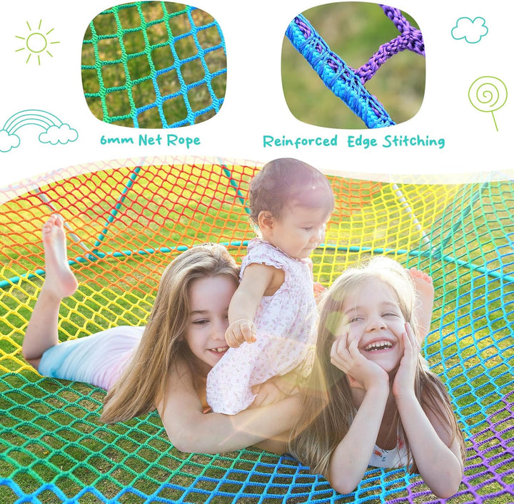 Climbing Dome with Climbing Cargo Net, 10 Ft Dome Jungle Gym with Hammock for Kids Outdoor Playset Monkey Bars Backyard