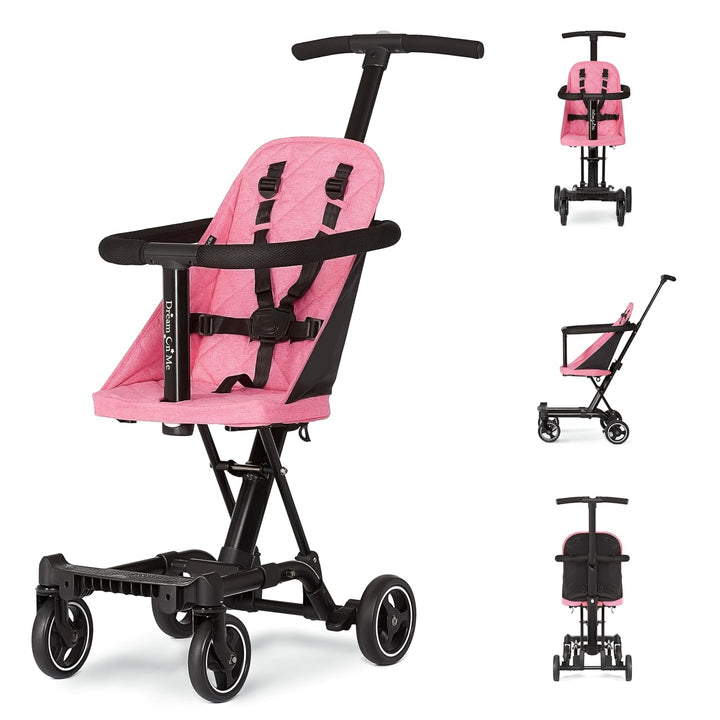 Lightweight and Compact Coast Rider Stroller with One Hand Easy Fold, Adjustable Handles and Soft Ride Wheels, Black