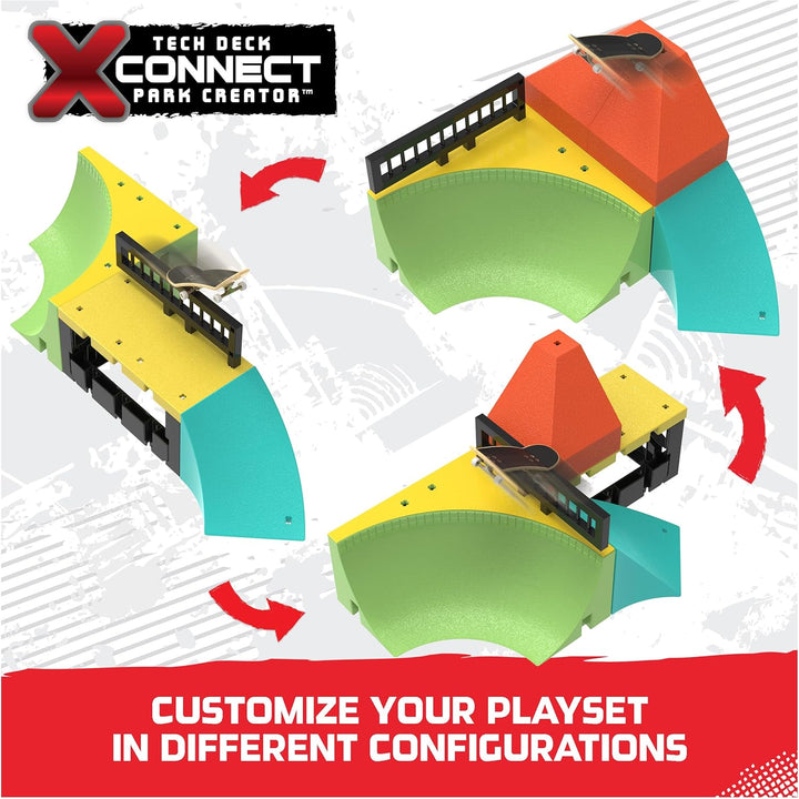 , Quarter Bowl Ruckus X-Connect Park Creator, Customizable and Buildable Ramp Set with Exclusive Fingerboard, Kids Toy for Ages 6 and Up