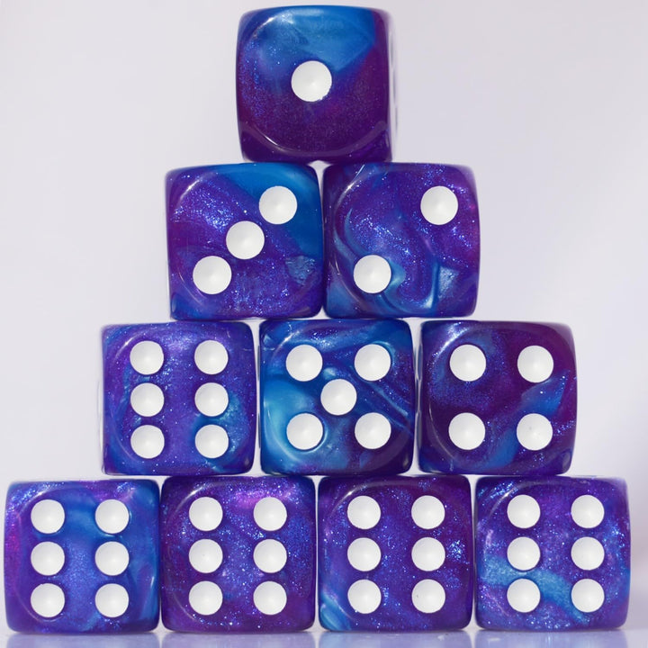 10 PC D6 Dice 16Mm Acrylic Dice Set for RPG MTG DND Dice Table Games and Board Games (Pink + Blue)