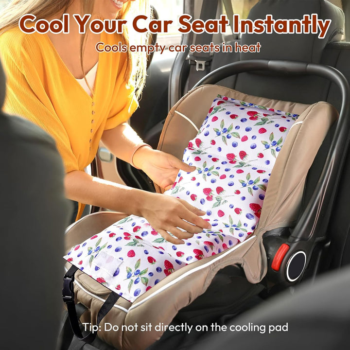 Car Seat Cooling Pad, Baby Stroller Cooling Pad - Insulated Cushion with Ice Pack for Heat, Multifunctional Cooler for Kids, Adults and Pets, Comfortable & Durable Summer Seat Liner Cooling Cover