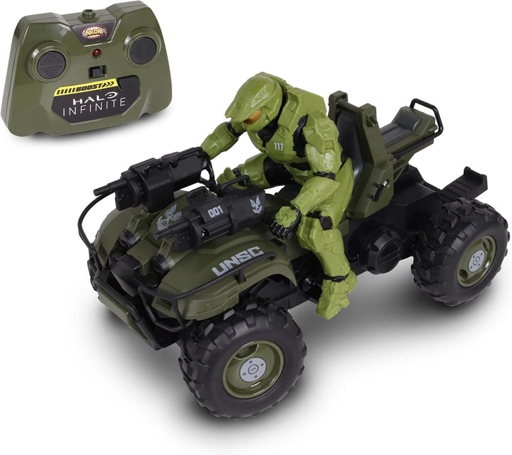 Halo Infinite RC: Battle Hog UNSC Warthog -W/Master Chief & Spartan, 2.4 Ghz Radio Control W/Turbo Boost Vehicle