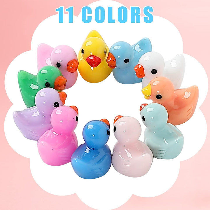 Mini Resin Ducks 220 Pack Tiny Duck Figurines Bulk for Miniature Dollhouse Decor Accessories Garden Aquarium Potted Ornament Party Toys DIY Charms Office Classroom Activity to Hide