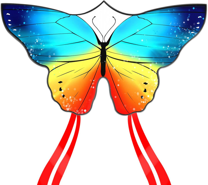 Butterfly Kites for Kids and Adults, Easy to Fly Large Single Line Kite for Boys and Girls - 55" X 28" Beach Kite for Beginners, 300Ft String Handle Included