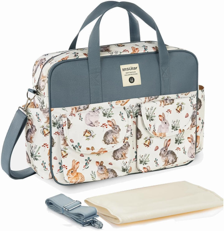 Mummy Shoulder Bag Diaper Bag Chic Nappy Changing Bag Tote/Messenger Style Large with Changing Mat, Adjustable Straps