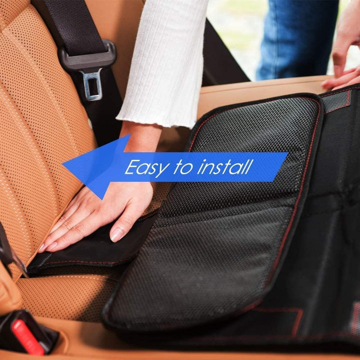 Car Seat Protector for Child Car Seat,Auto Seat Cover Mat for under Carseat with Thickest Padding to Protect Leather & Fabric Upholstery,Pvc Leather Reinforced Corners