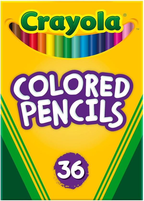 Colored Pencils (36Ct), Kids Pencil Set, Back to School Essentials, Must Have Classroom Supplies for Kids, Pre-Sharpened Coloring Book Pencils, 3+