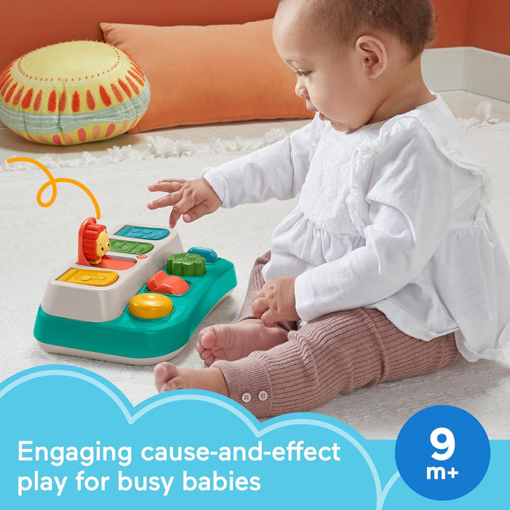 Baby Early Learning Toy with Fine Motor Activities for Cause-And-Effect Play, Busy Buddies Pop-Up
