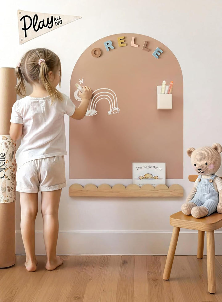 Magicwall | Magnetic Wall Decal Arch | Peel and Stick Magnetic Chalkboard for Wall | Kids Wall Decals | Playroom Essentials | Includes Chalk & Holder | Midi | 20 X 26 | Pink