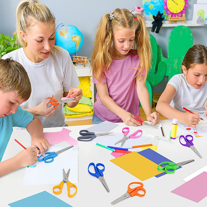 100 Pack Kids Scissors, 5 Inch Bulk Scissors for School, Blunt Tip for Child Student Teacher, Kids Safety for Preschool Classroom Office Home, School Supplies Craft Cutting Paper
