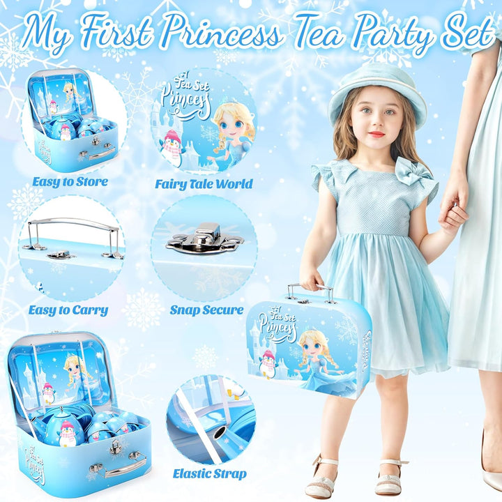 Tea Party Set for Little Girls Toys, Toys for Girls Gifts, Tea Sets for Toddlers 3-5, Pretend Play Kitchen Toy, Birthday Christmas Princess Gifts Toys for 3 4 5 6 7 8+ Year Old Girls