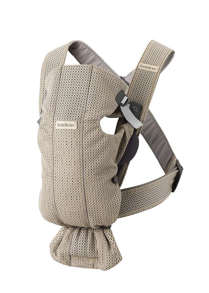 Baby Carrier Mini, 3D Jersey, Light Beige | Newborn Carrier (7-25 Lbs), Ergonomic, Easy-To-Use