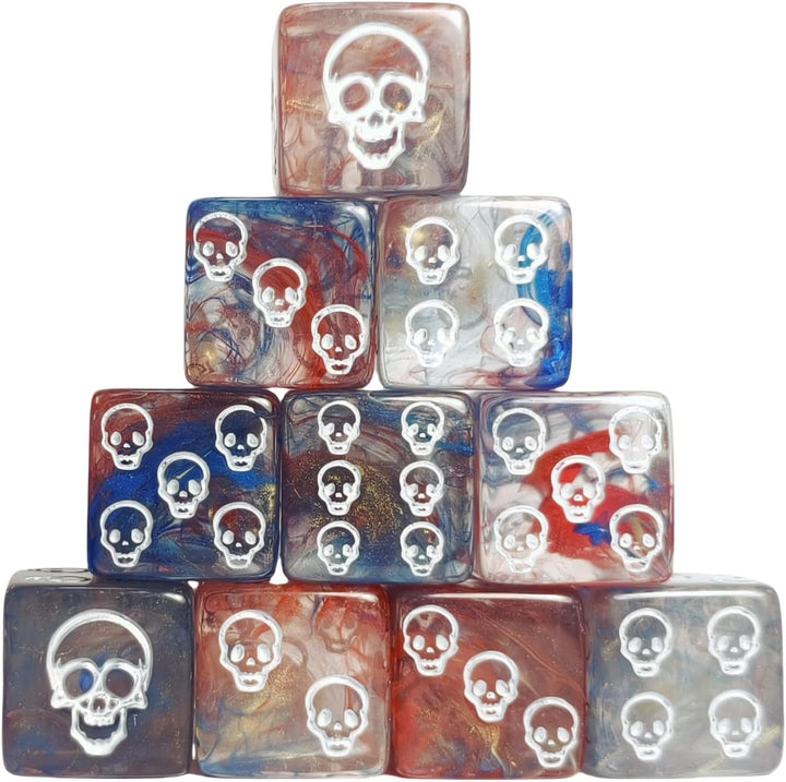 10 PC D6 Dice 16Mm Acrylic Dice Set for RPG MTG DND Dice Table Games and Board Games (Pink + Blue)
