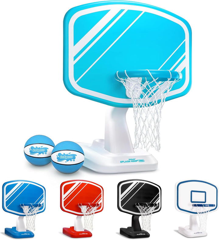 Splash Hoop PRO Swimming Pool Basketball Game - Includes Poolside Water Basketball Hoop, 2 Balls and Pump - Blue