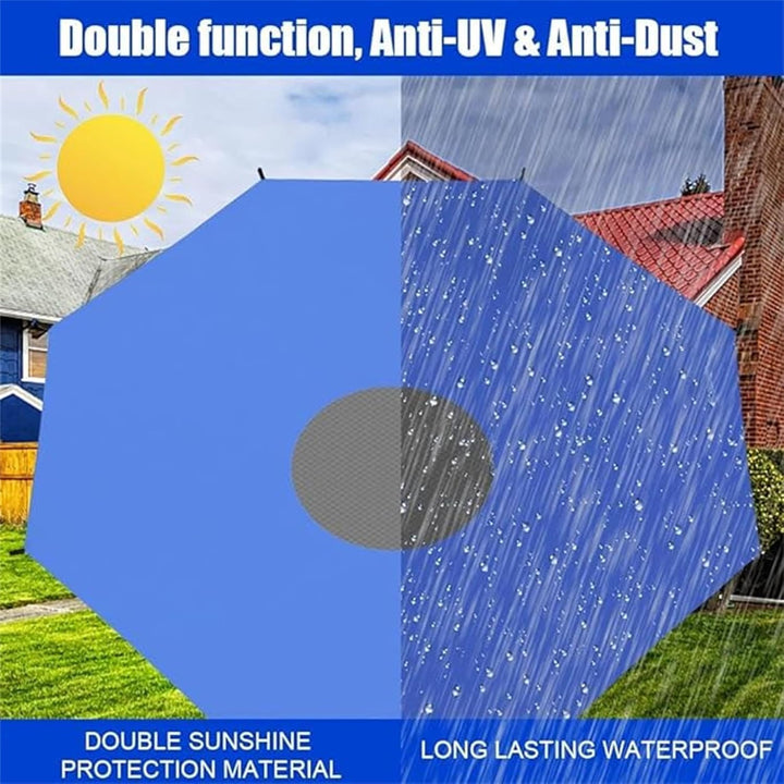 Trampoline Shade Cover for 8FT 10FT 12FT 14FT Trampoline, Sunproof Canopy for Outdoor (Blue, 12Ft for 8 Poles)