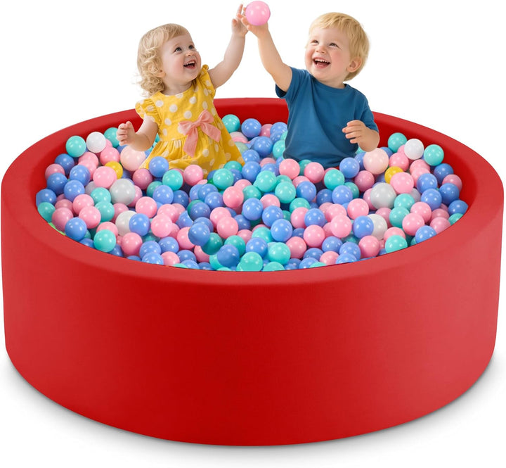 35.4" X 11.8" Foam Ball Pit for Toddlers, Baby round Balls Pool for Babies 1-3, Kids Play Ball Pits Ideal Gift for Boys and Girls, Balls Not Included, Grey