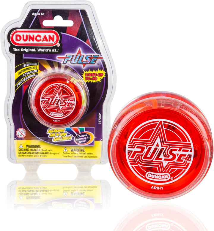 Toys Pulse LED Light-Up Yo-Yo, Intermediate Level Yo-Yo with Ball Bearing Axle and LED Lights, Clear/Blue