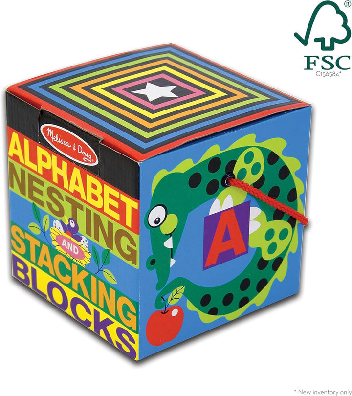 Deluxe 10-Piece Alphabet Nesting and Stacking Blocks - FSC Certified