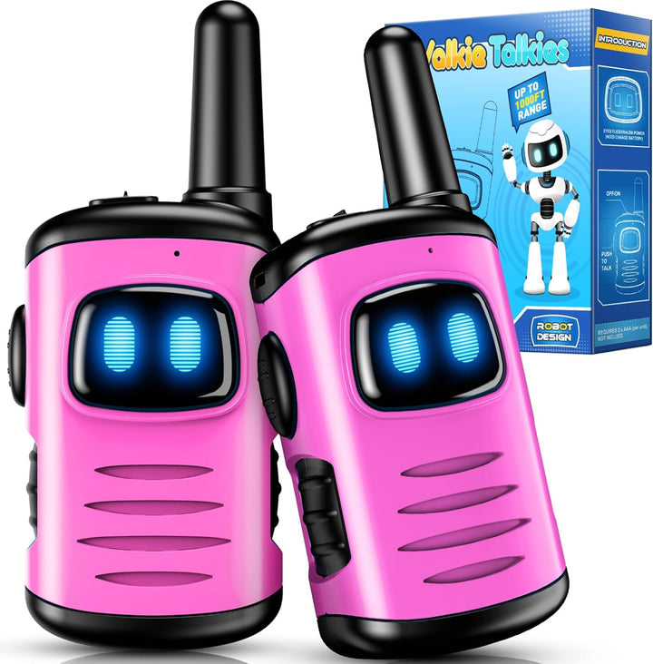 Kids Walkie Talkies Toys for Boys:  Mini Robots Walkies Talkies 2 Pack Birthday Gifts for 3 4 5 6 7 8 Year Old Boys Toys Age 4 5 6 7 8 Camping Outdoor Games
