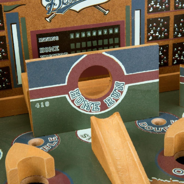Baseball Pinball Tabletop Skill Game - Classic Miniature Wooden Retro Sports Arcade Desktop Toy for Adult Collectors and Children, NULL, 13 X 12.25 X 8"