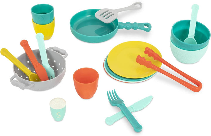– Play Kitchen Accessories – Cookware, Dishes, Utensils – 33 Pieces Play Set for Kids – Pretend Play Toys – 3+ Years– Mini Chef Kitchen Set