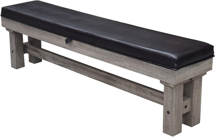 Logan 7-Ft Pool Table Combo Set with Benches - Rustic Gray with Blue Felt, Barnwood