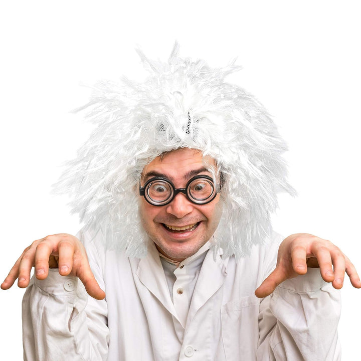 Mad Scientist Costume Wig - Crazy White Wigs for Costumes - 1 Piece
