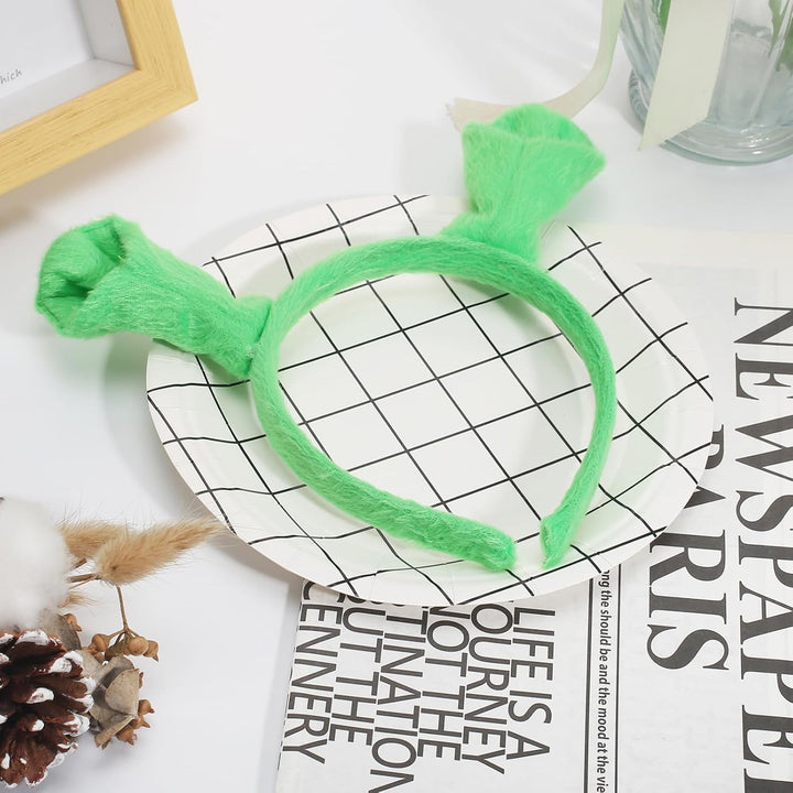 Green Ears Headbands Halloween Head Wrap Hair Accessories Cute Hair Band for Adult Kids Halloween Cosplay Decoration