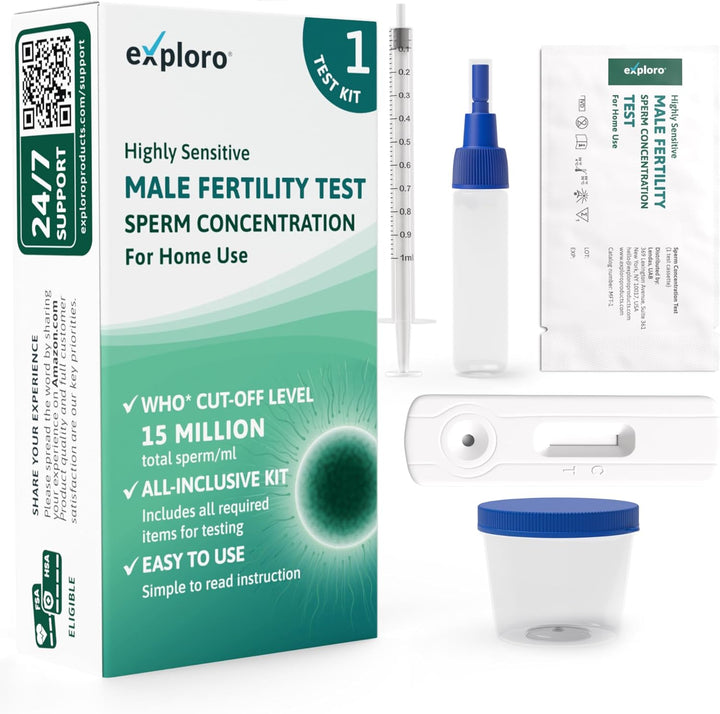 [1-Pack] Male Fertility Test Kit Clear Interpretation, Rapid Result of Sperm Test for Men, Home Test Kit for Sperm Check Fertility Test with Accurate Result in 10 Mins of Sperm Testing at Home