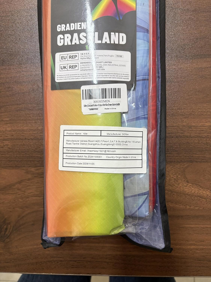 3 Piece Set Butterfly Delta Octopus Kites for Kids and Adults，Easy to Fly for Outdoor Adults Children Line Kite for Kids Toy (Gradient Grassland Rainbow+Octopus Red+Blue Dreamy Butterfly, 3)