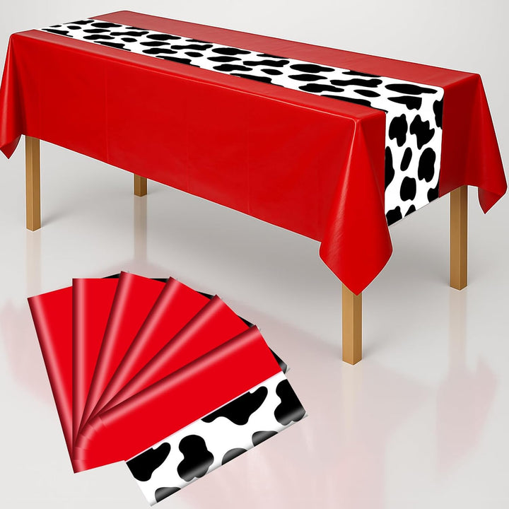 3-Pack Spider Theme Tablecloths - 54X108 Inch Disposable Plastic Table Covers for Birthday & Halloween Parties, Red & Blue Web Design Decorations for Little Ones, Adults, Indoor/Outdoor Event