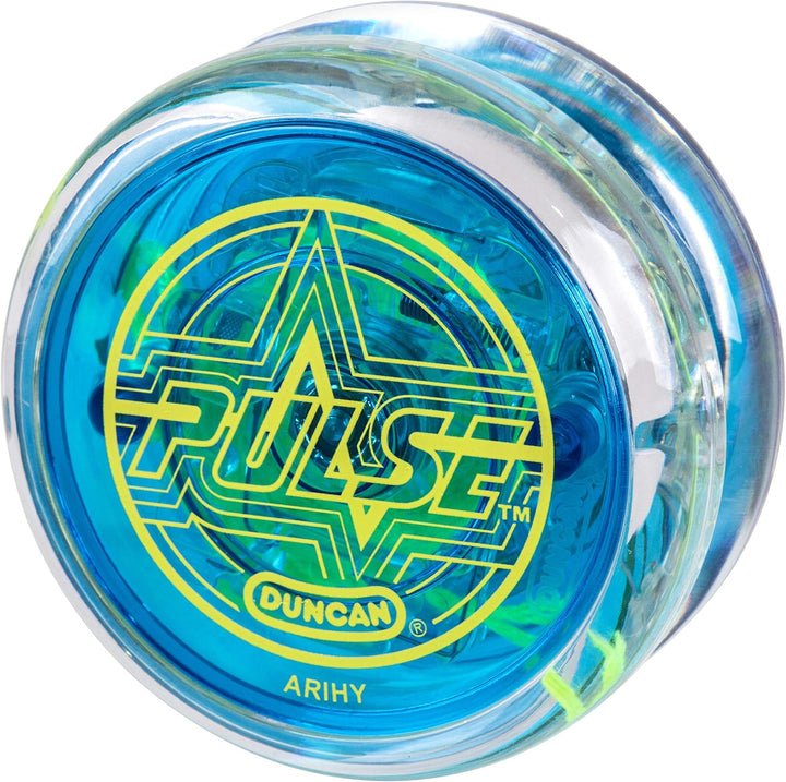 Toys Pulse LED Light-Up Yo-Yo, Intermediate Level Yo-Yo with Ball Bearing Axle and LED Lights, Clear/Blue
