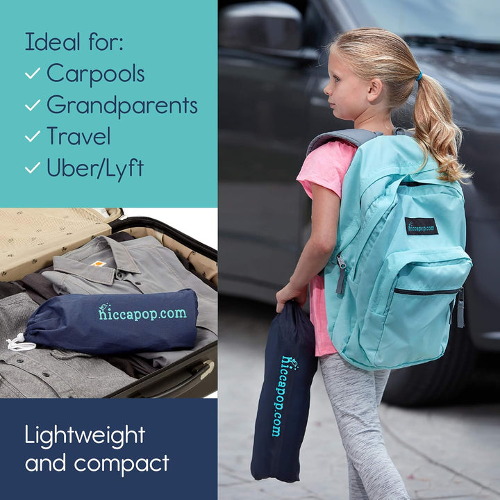 Uberboost Inflatable Booster Car Seat | Blow up Narrow Backless Booster Car Seat for Travel | Portable Booster Seat for Toddlers, Kids, Child | Black/Gray