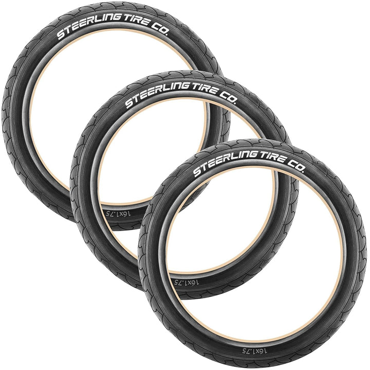 Two 16" X 1.75 Rear and One 12.5" X 2.25 Front Wheel Replacement Tires for Jogging Strollers - the Perfect BOB Stroller Tire Replacement Set by  (3-Pack)