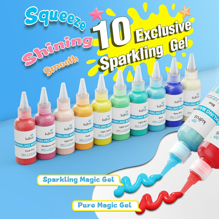 Magic Water Elf Toy Kit, Aqua Fairy Water Gel Kit-20 Magic Gesl&10 Molds–Make Your Own Water Pets & Squishy Toys–Fun Summer DIY Craft Kit, Birthday Gifts & Party Favors for Kids Ages 3+