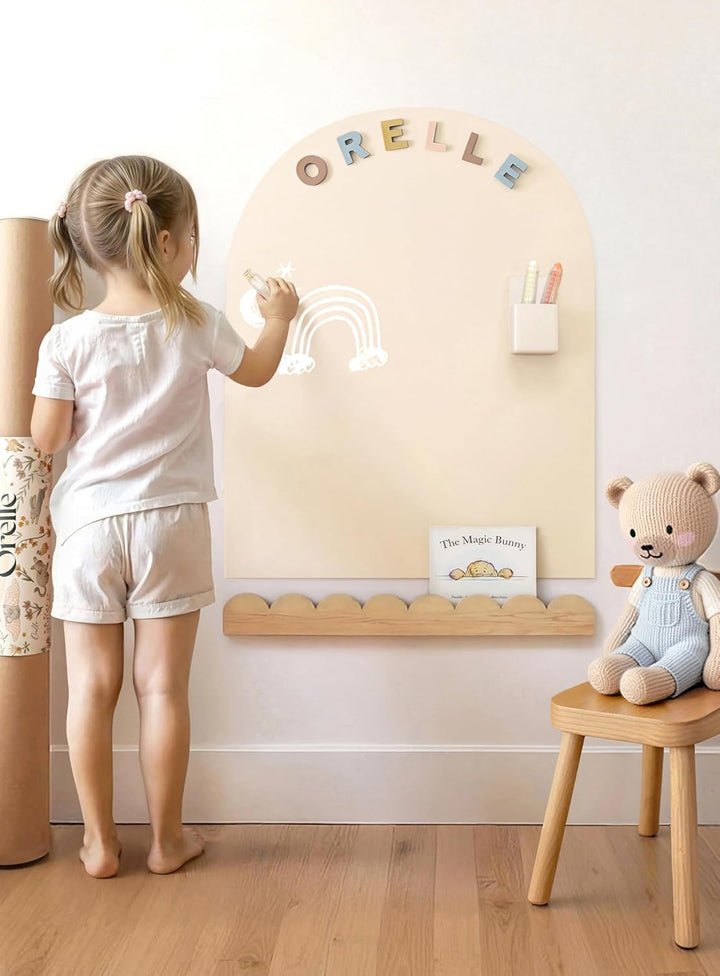 Magicwall | Magnetic Wall Decal Arch | Peel and Stick Magnetic Chalkboard for Wall | Kids Wall Decals | Playroom Essentials | Includes Chalk & Holder | Midi | 20 X 26 | Pink