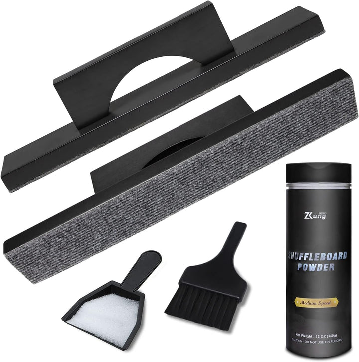 Shuffleboard Wax with Brush Set with Shuffleboard Sand Slow Speed, Shuffleboard Table Brush, Mini Dustpan and Brush for Shuffleboard Table