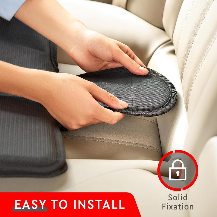 Carseat Protector with Thickest Padding, 2 Pack Auto Seat Pad from Waterproof & Stain Resistant for Child Baby , Kick Mat Material for Leather and Fabric Seat