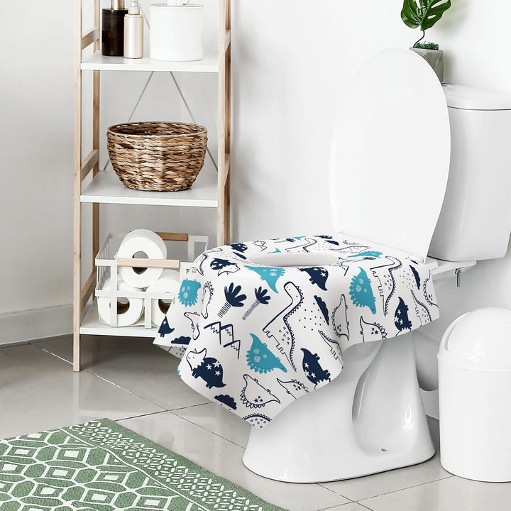 30 Pack Toilet Seat Covers Disposable, Large Waterproof Potty Covers for Toddlers, Kids, and Adults, Individually Wrapped for Travel, Toddler Potty Training for Public Restroom, Airplane, Trip