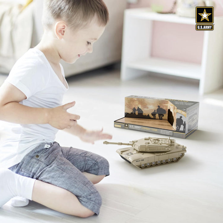 U.S. Army Toy Friction Combat Tank with Lights and Sounds for Boys