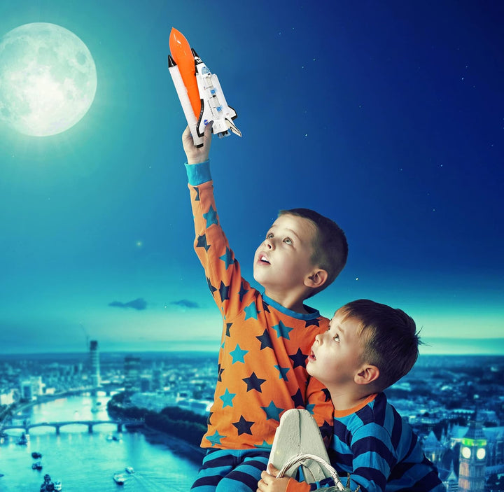 NASA Space Shuttle Toy for Kids Pretend Play Sets of 2 Piece Rocket Ship with Lights & Sound Diecast Spaceship Model Adventure for Toddler Boys & Toys