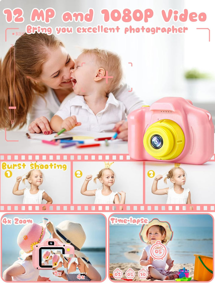 Kids MP3 Music Player for Kid Children Digital Cameras for Kids Birthday 3-9 Year Old Girls
