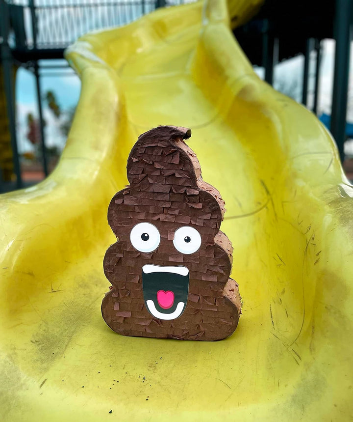 Funny Poop Piñata 4-Piece Set Perfect for Birthday Parties, Decorations, Emoticon Parties, Fun Shape, Great Party Addition for Kids, Teens, and Adults (17”X10”) Durable!