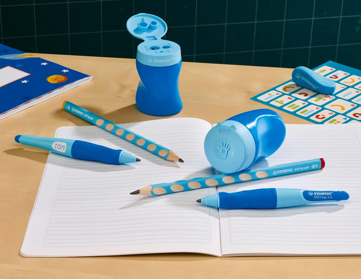 Ergonomic Container Sharpener -  Easysharpener - 3 in 1 - Left-Handed - Blue
